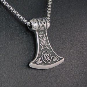 Norse Viking Axe Pendant Necklace
